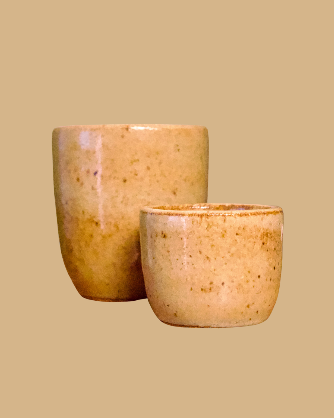 Handmade ceramic espresso cup and 8 oz latte cup